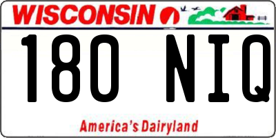 WI license plate 180NIQ