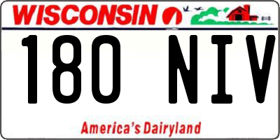 WI license plate 180NIV