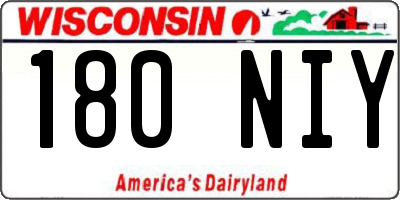WI license plate 180NIY