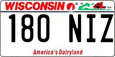 WI license plate 180NIZ