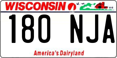 WI license plate 180NJA