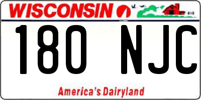 WI license plate 180NJC