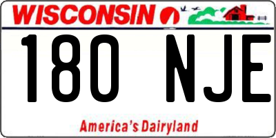 WI license plate 180NJE