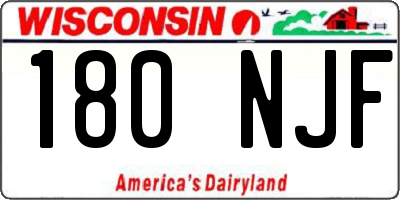 WI license plate 180NJF