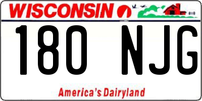 WI license plate 180NJG