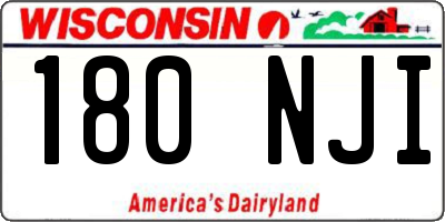 WI license plate 180NJI