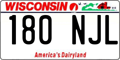 WI license plate 180NJL