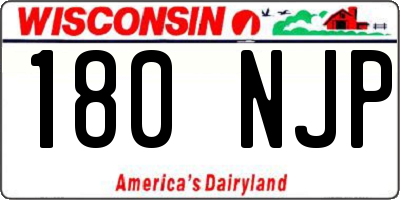 WI license plate 180NJP