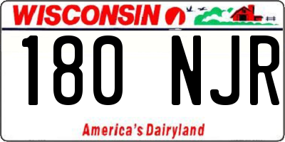 WI license plate 180NJR