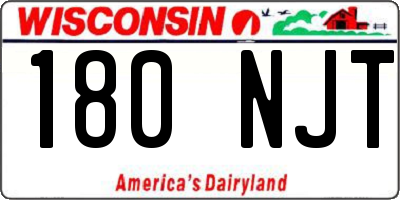 WI license plate 180NJT