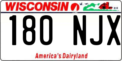 WI license plate 180NJX