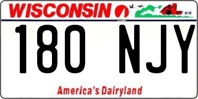 WI license plate 180NJY