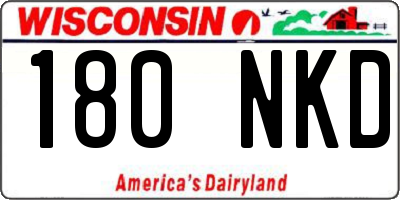 WI license plate 180NKD