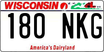 WI license plate 180NKG
