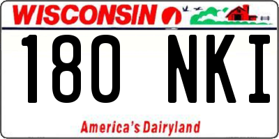 WI license plate 180NKI