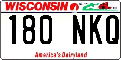 WI license plate 180NKQ
