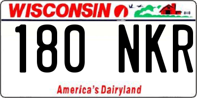 WI license plate 180NKR