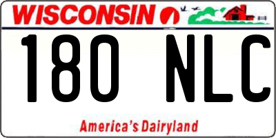 WI license plate 180NLC