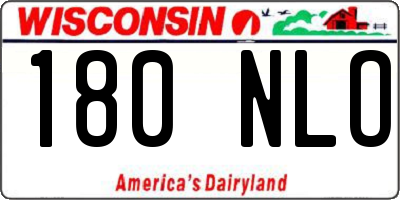 WI license plate 180NLO