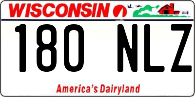WI license plate 180NLZ