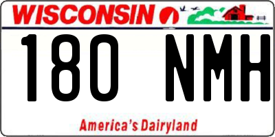 WI license plate 180NMH