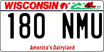 WI license plate 180NMU