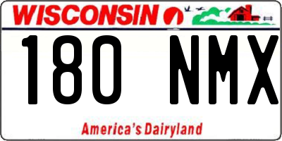 WI license plate 180NMX