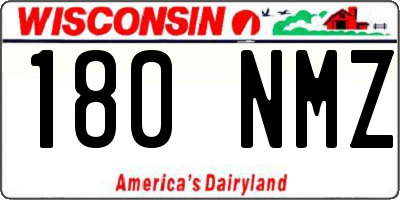 WI license plate 180NMZ