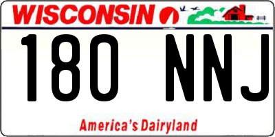 WI license plate 180NNJ
