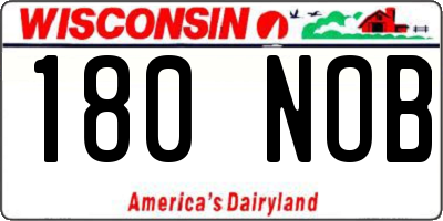 WI license plate 180NOB