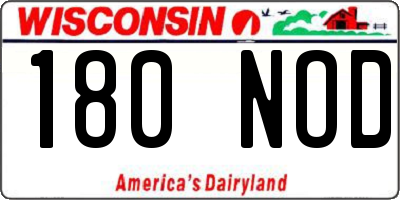 WI license plate 180NOD