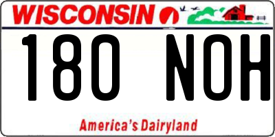 WI license plate 180NOH