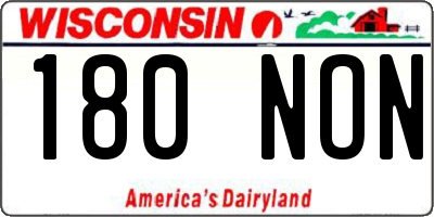 WI license plate 180NON