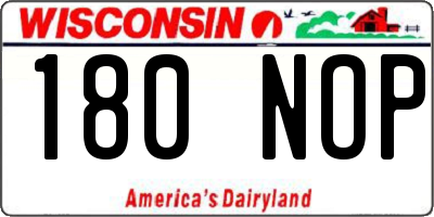WI license plate 180NOP