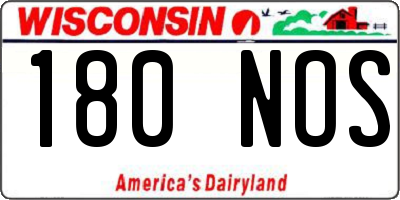 WI license plate 180NOS