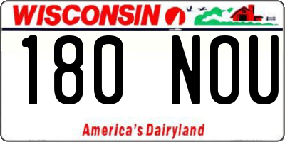 WI license plate 180NOU