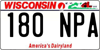 WI license plate 180NPA