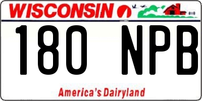 WI license plate 180NPB