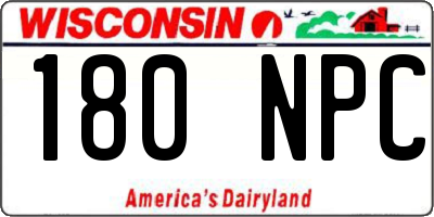 WI license plate 180NPC