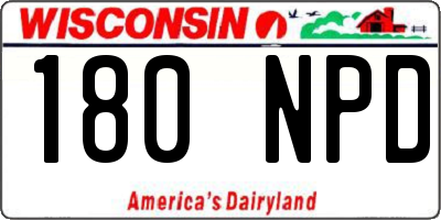 WI license plate 180NPD