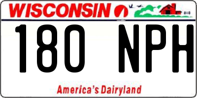 WI license plate 180NPH