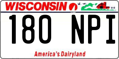 WI license plate 180NPI