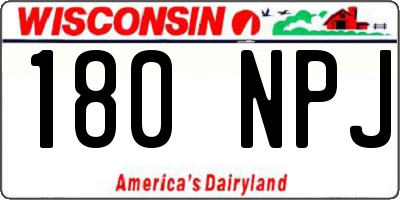 WI license plate 180NPJ