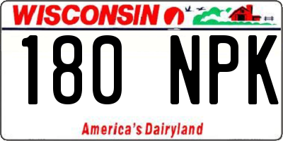 WI license plate 180NPK