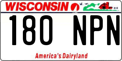 WI license plate 180NPN