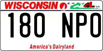WI license plate 180NPO