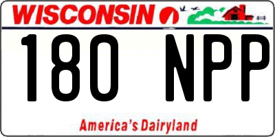 WI license plate 180NPP