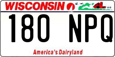 WI license plate 180NPQ