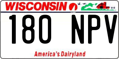 WI license plate 180NPV