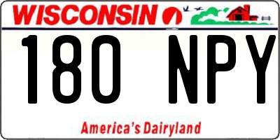 WI license plate 180NPY